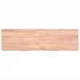 Badezimmerarbeitsplatte aus hellbraun behandeltem Massivholz, 140 x 40 x (2–6) cm von vidaXL, Arbeitsplatten - Ref: Foro24-31...