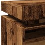 Mesita de noche con luces LED madera envejecida 40x39x48,5 cm