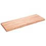 Encimera baño madera maciza tratada marrón claro 140x50x(2-6)cm de vidaXL, Encimeras - Ref: Foro24-3156150, Precio: 117,27 €