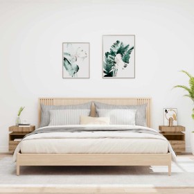 Mesitas de noche con luces LED 2 uds roble artisan 40x39x48,5cm