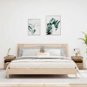 Mesitas de noche con luces LED 2 uds roble artisan 40x39x48,5cm