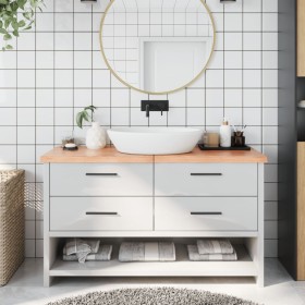 Light brown treated solid wood bathroom countertop 140x50x(2-4)cm by vidaXL, Countertops - Ref: Foro24-3156149, Price: 97,33 ...