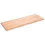 Badezimmerarbeitsplatte aus hellbraun behandeltem Massivholz, 140 x 50 x (2–4) cm von vidaXL, Arbeitsplatten - Ref: Foro24-31...