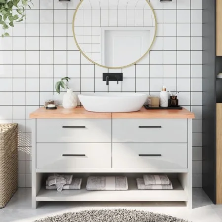 Solid light brown treated wood bathroom countertop 140x60x(2-4)cm by vidaXL, Countertops - Ref: Foro24-3156151, Price: 112,77...