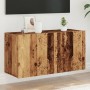 Mueble de TV de pared madera envejecida 80x30x41 cm