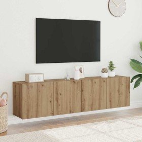 Muebles de TV de pared 2 unidades roble artisian 80x30x41 cm en Muebles TV | Comprar online en Foro24