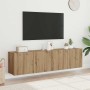 Muebles de TV de pared 2 unidades roble artisian 80x30x41 cm