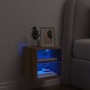 Mueble de TV de pared con luces LED roble artisian 30x28,5x30cm