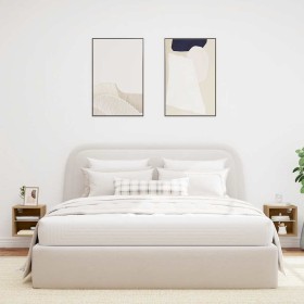 Muebles TV de pared luces LED 2 uds roble artisian 30x28,5x30cm