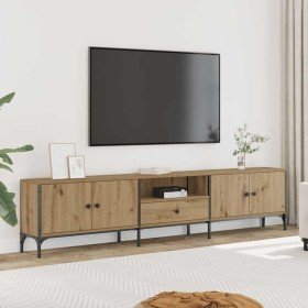 Mueble TV cajón madera ingeniería roble artesanal 200x25x44 cm en Muebles TV | Comprar online en Foro24