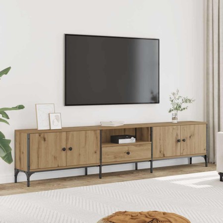 Mueble TV cajón madera ingeniería roble artesanal 200x25x44 cm en Muebles TV | Comprar online en Foro24