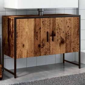 Mueble de lavabo madera de ingeniería envejecida 80x33x60 cm en Tocadores de baño | Comprar online en Foro24