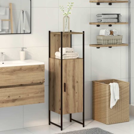 Armario de baño madera ingeniería roble artisan 33x33x120,5 cm