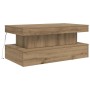 Mesa de centro con luces LED roble artisian 50x50x40 cm