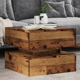 Mesa de centro con luces LED madera envejecida 50x50x40 cm en Mesas de centro | Comprar online en Foro24