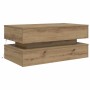Mesa de centro con luces LED roble artisian 90x50x40 cm