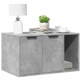 Mueble arenero para gatos madera gris hormigón 80x50x45 cm