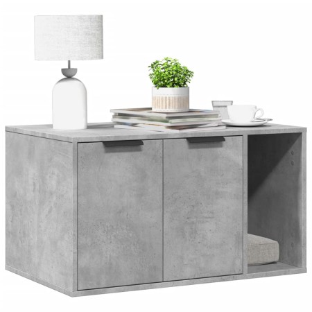 Mueble arenero para gatos madera gris hormigón 80x50x45 cm