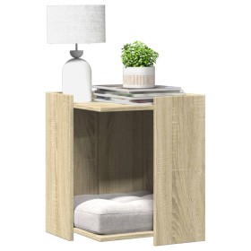 Mueble arenero para gatos madera roble Sonoma 42x42x51 cm