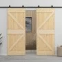 Sliding door with solid pine wood hardware 100x210 cm by vidaXL, Doors - Ref: Foro24-3057598, Price: 481,25 €, Discount: %