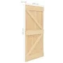 Sliding door with solid pine wood hardware 100x210 cm by vidaXL, Doors - Ref: Foro24-3057598, Price: 481,25 €, Discount: %
