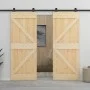 Sliding door with solid pine wood hardware 90x210 cm by vidaXL, Doors - Ref: Foro24-3057593, Price: 385,55 €, Discount: %