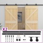 Sliding door with solid pine wood hardware 90x210 cm by vidaXL, Doors - Ref: Foro24-3057593, Price: 370,26 €, Discount: %
