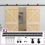 Sliding door with solid pine wood hardware 90x210 cm by vidaXL, Doors - Ref: Foro24-3057593, Price: 385,55 €, Discount: %