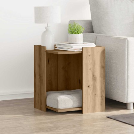 Mueble arenero para gatos madera roble artisian 42x42x51 cm