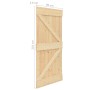 Sliding door with solid pine wood hardware 90x210 cm by vidaXL, Doors - Ref: Foro24-3057593, Price: 370,26 €, Discount: %