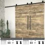 Black steel sliding door hardware kit 2 units 200 cm by vidaXL, doorframes - Ref: Foro24-3059843, Price: 128,38 €, Discount: %