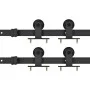 Black steel sliding door hardware kit 2 units 200 cm by vidaXL, doorframes - Ref: Foro24-3059843, Price: 128,38 €, Discount: %