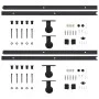 Black steel sliding door hardware kit 2 units 200 cm by vidaXL, doorframes - Ref: Foro24-3059843, Price: 128,38 €, Discount: %
