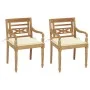 Batavia chairs 2 units solid teak with cream cushions by vidaXL, Garden chairs - Ref: Foro24-3062129, Price: 246,02 €, Discou...