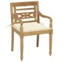 Batavia chairs 2 units solid teak with cream cushions by vidaXL, Garden chairs - Ref: Foro24-3062129, Price: 246,02 €, Discou...