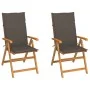 Garden chairs 2 units with taupe cushions solid teak wood by vidaXL, Garden chairs - Ref: Foro24-3062384, Price: 278,86 €, Di...