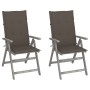Liegende Gartenstühle, 2 Stück, Kissen aus massivem Akazienholz von vidaXL, Gartenstühle - Ref: Foro24-3064706, Preis: 171,86...
