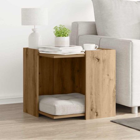 Mueble arenero para gatos madera roble artisian 53x53x51 cm