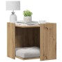 Mueble arenero para gatos madera roble artisian 53x53x51 cm