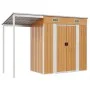 Cobertizo con tejado largo acero marrón claro 277x110,5x181 cm de vidaXL, Cobertizos - Ref: Foro24-364528, Precio: 237,78 €, ...