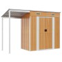 Cobertizo con tejado largo acero marrón claro 277x110,5x181 cm de vidaXL, Cobertizos - Ref: Foro24-364528, Precio: 253,87 €, ...