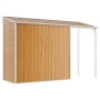 Cobertizo con tejado largo acero marrón claro 277x110,5x181 cm de vidaXL, Cobertizos - Ref: Foro24-364528, Precio: 253,87 €, ...