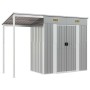 Gartenhütte mit verlängertem Dach aus grauem Stahl 277x110,5x181 cm von vidaXL, Schuppen - Ref: Foro24-364525, Preis: 259,30 ...
