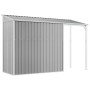 Gartenhütte mit verlängertem Dach aus grauem Stahl 277x110,5x181 cm von vidaXL, Schuppen - Ref: Foro24-364525, Preis: 259,30 ...
