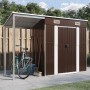 Gartenhaus mit verlängertem Dach aus braunem Stahl 277x110,5x181 cm von vidaXL, Schuppen - Ref: Foro24-364527, Preis: 252,64 ...