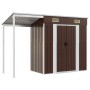 Gartenhaus mit verlängertem Dach aus braunem Stahl 277x110,5x181 cm von vidaXL, Schuppen - Ref: Foro24-364527, Preis: 252,64 ...