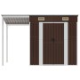 Gartenhaus mit verlängertem Dach aus braunem Stahl 277x110,5x181 cm von vidaXL, Schuppen - Ref: Foro24-364527, Preis: 252,64 ...