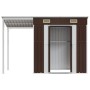 Gartenhaus mit verlängertem Dach aus braunem Stahl 277x110,5x181 cm von vidaXL, Schuppen - Ref: Foro24-364527, Preis: 252,64 ...