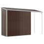 Gartenhaus mit verlängertem Dach aus braunem Stahl 277x110,5x181 cm von vidaXL, Schuppen - Ref: Foro24-364527, Preis: 252,64 ...