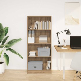 Estantería de madera de ingeniería roble artesanal 60x24x143 cm